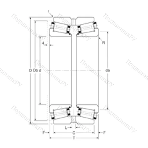 Подшипник роликовый радиально-упорный 186177X/186254XG