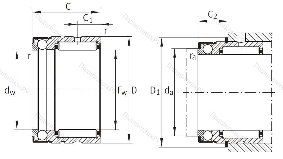 Комбинированный подшипник NX 20 Z XL