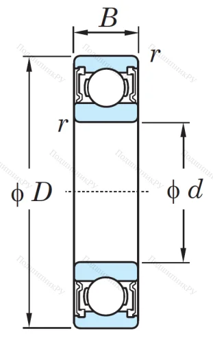 Однорядный шариковый подшипник 6014 2RS C 3 от производителя  KOYO Однорядный шариковый подшипник 6014 2RS C 3 от производителя  KOYO