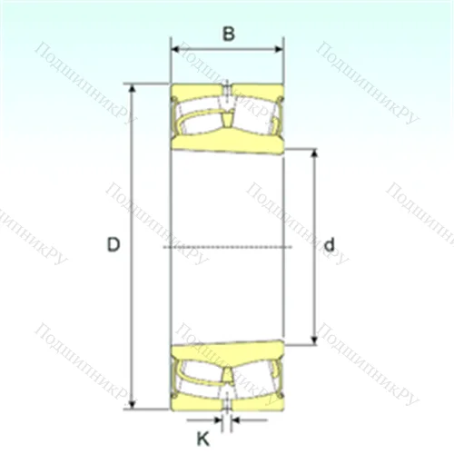 Подшипник роликовый радиальный самоцентрирующийся 22212-2RSK