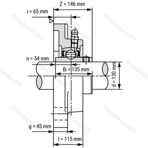 Подшипниковый узел UCF 326 - Вал: 130 мм от производителя  LPZ