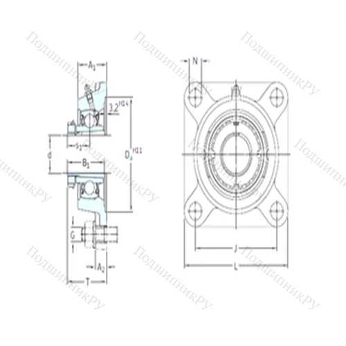 Подшипниковый узел шариковый радиальный FYJ 50 KF+H 2310