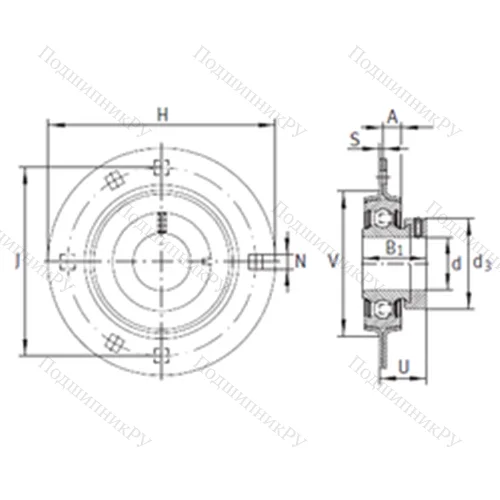 Подшипниковый узел шариковый радиальный RA 17