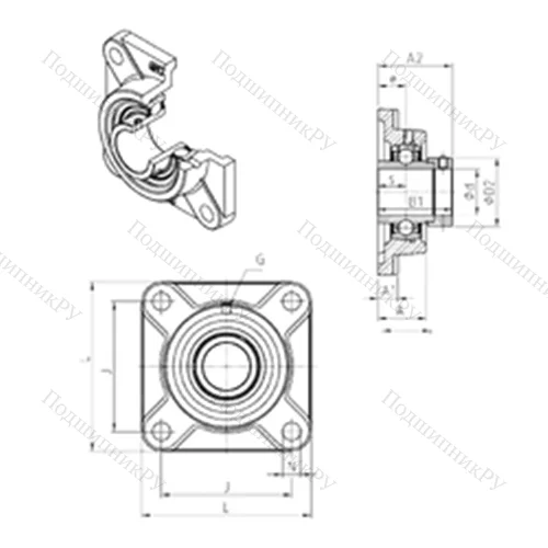 Подшипниковый узел шариковый радиальный EXF 218