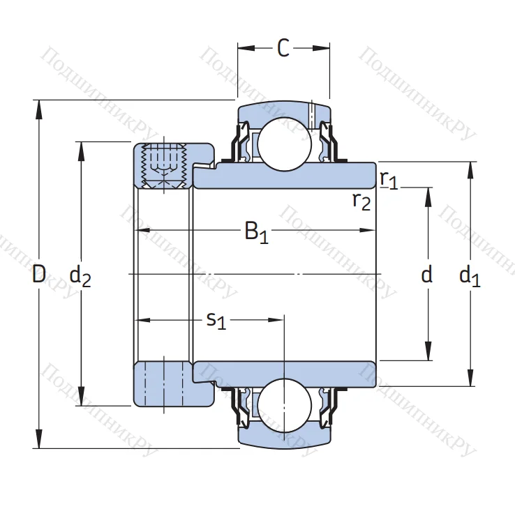 Корпусный подшипник YEL 205-2F в Волгограде
