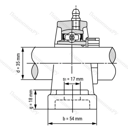 Подшипниковый узел UKP 208+H 2308 - Вал: 35 мм от производителя  LPZ