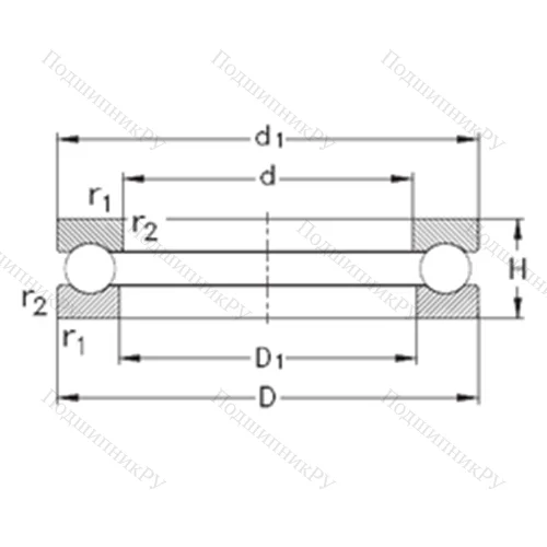 Подшипник шариковый упорный 51160-MP