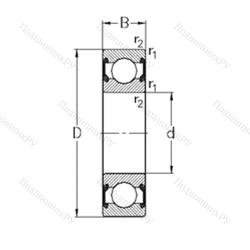 Подшипник шариковый радиальный 63/22-2RS 2