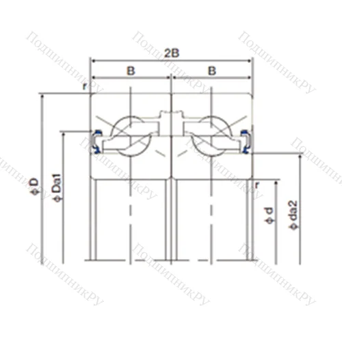 Подшипник шариковый упорно-радиальный спаренный 20TAB 04DF-2LR от производителя  NACHI