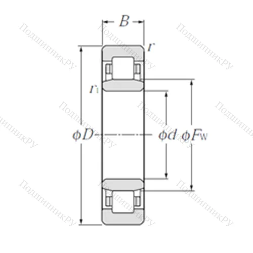 Подшипник роликовый радиальный NU 2264 от производителя  NTN