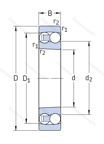 Двухрядный шариковый подшипник 1210 EKTN 9/C 3
