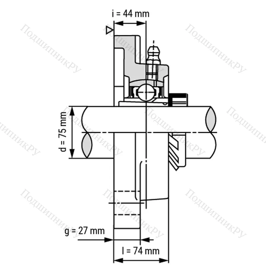 Подшипниковый узел UKF 317+H 2317 - Вал: 75 мм