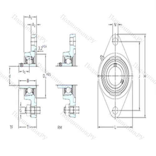 Подшипниковый узел шариковый радиальный FYT 1.1/8 TF