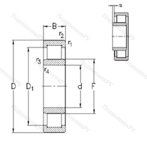 Подшипник роликовый радиальный NU 422-M