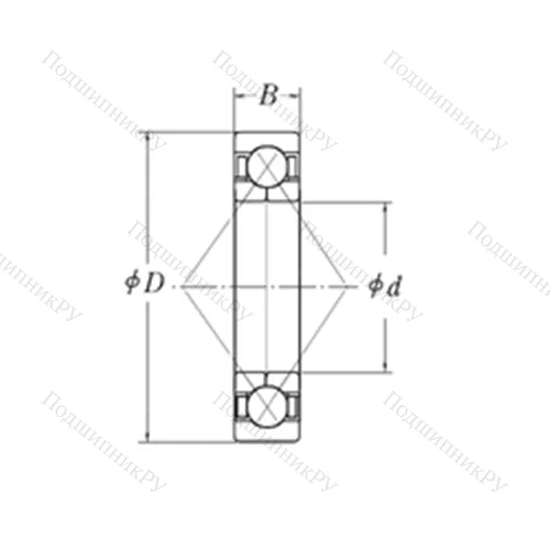 Подшипник шариковый радиально-упорный с четырёхточечным контактом QJM 1.1/2