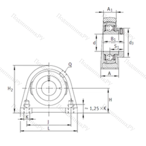 Подшипниковый узел шариковый радиальный PSHE 25-N
