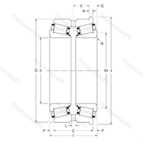 Подшипник роликовый радиально-упорный 105120/105165H от производителя  Gamet