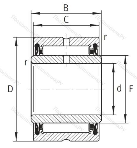 Игольчатый подшипник NA 4900 2RSR XL от производителя  INA