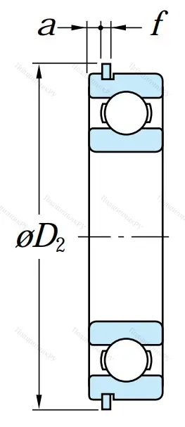 Однорядный шариковый подшипник 6207 2RS NR
