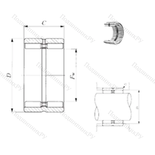 Подшипник игольчатый радиальный GBR 122012 от производителя  IKO Подшипник игольчатый радиальный GBR 122012 от производителя  IKO