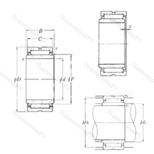 Подшипник игольчатый радиальный MR 182616+MI-141816