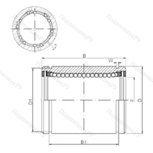 Подшипник шариковый линейный KB 2045AJ от производителя  CX