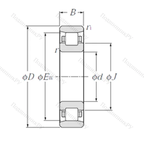 Подшипник роликовый радиальный N 413 от производителя  NTN Подшипник роликовый радиальный N 413 от производителя  NTN