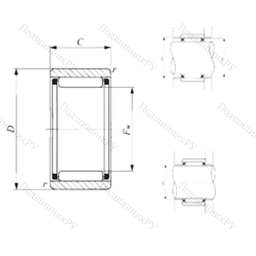 Подшипник игольчатый радиальный RNAF 10012030