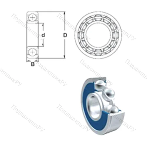 Подшипник шариковый радиальный 61904-2RS от производителя  ZEN