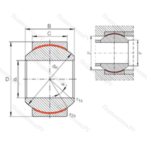 Подшипник скольжения сферический GE 14 PW