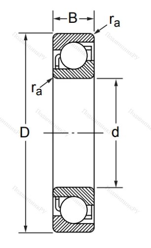 Радиально-упорный шариковый подшипник 7309 C/DB (236309 Е ГОСТ) в Волгограде