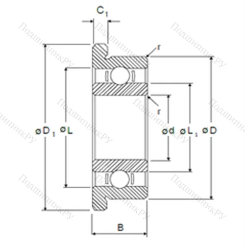 Подшипник шариковый радиальный RIF-1438 от производителя  NMB Подшипник шариковый радиальный RIF-1438 от производителя  NMB