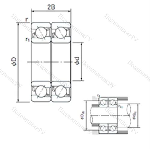 Подшипник шариковый радиально-упорный спаренный 7017CDT