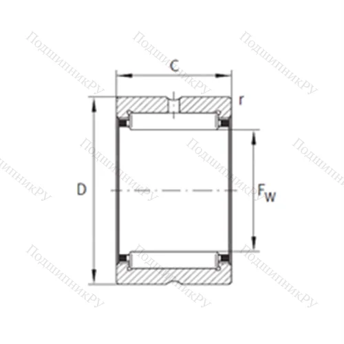 Подшипник игольчатый радиальный NK 38/20