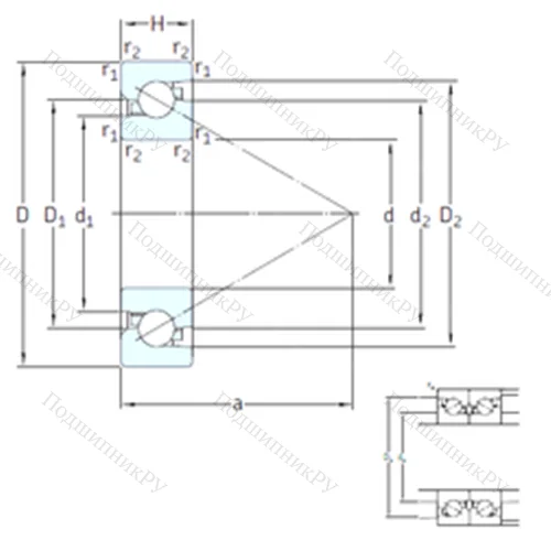 Подшипник шариковый упорно-радиальный BSA 208 CG от производителя  SKF