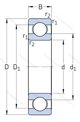 Однорядный шариковый подшипник 6217/C 3 от производителя  SKF