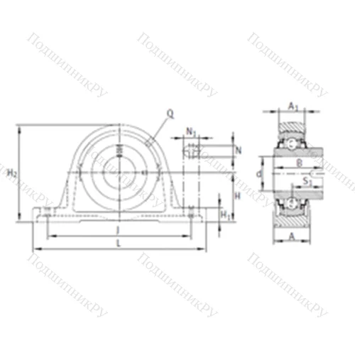 Подшипниковый узел шариковый радиальный RASEL 70