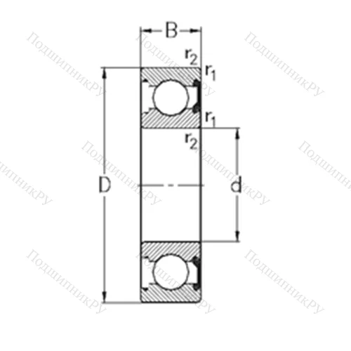 Подшипник шариковый радиальный 609-2RSR от производителя  NKE Подшипник шариковый радиальный 609-2RSR от производителя  NKE