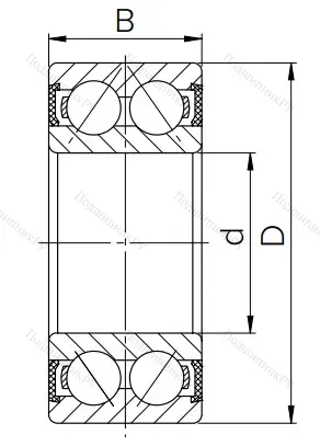 Радиально-упорный шариковый подшипник 3056206 2RS (3206 A 2RSTN)