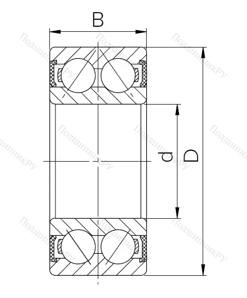 Радиально-упорный шариковый подшипник 3056305 2RS (3305 2RS) в Волгограде