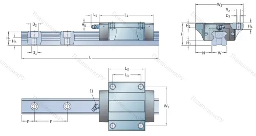 Профильная рельсовая направляющая LLTHS 25 R 1 T 1 220 P 3 E=0 (M/P 011515) в Волгограде