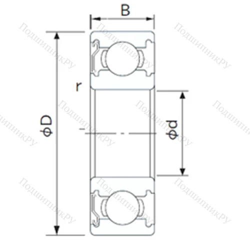 Подшипник шариковый радиальный 6228-Z от производителя  CYSD Подшипник шариковый радиальный 6228-Z от производителя  CYSD