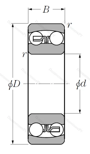 Двухрядный шариковый подшипник 1307 S от производителя  NTN