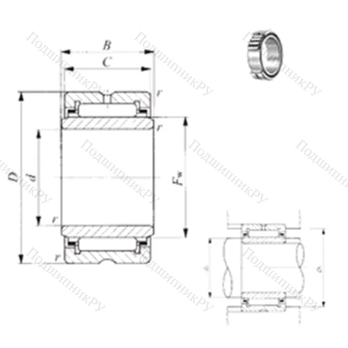 Подшипник игольчатый радиальный TRI 173425