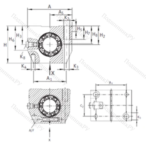 Подшипник шариковый линейный KGNS 30 C-PP-AS от производителя  INA