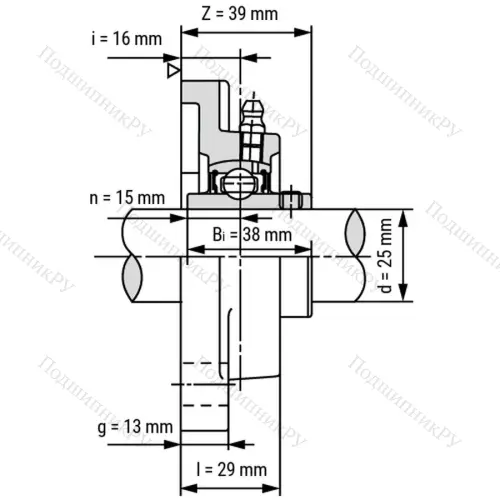 Подшипниковый узел UCF 305 - Вал: 25 мм от производителя  LPZ