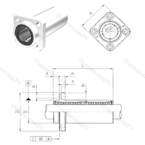 Подшипник шариковый линейный LMKP 60L