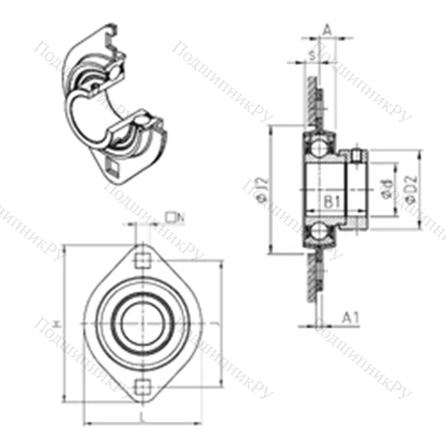 Подшипниковый узел шариковый радиальный ESPFL 207