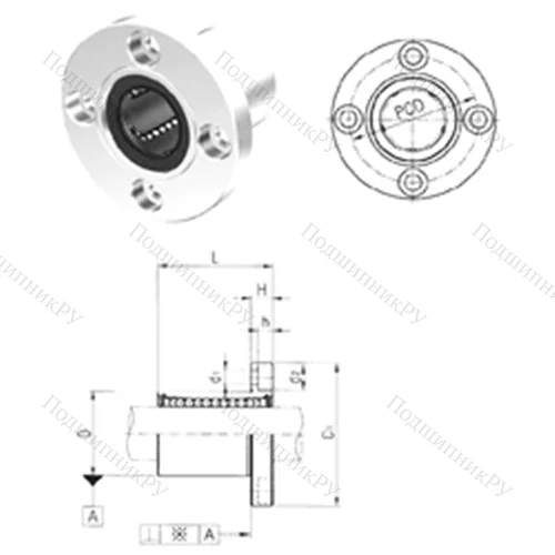 Подшипник шариковый линейный LMF 10UU