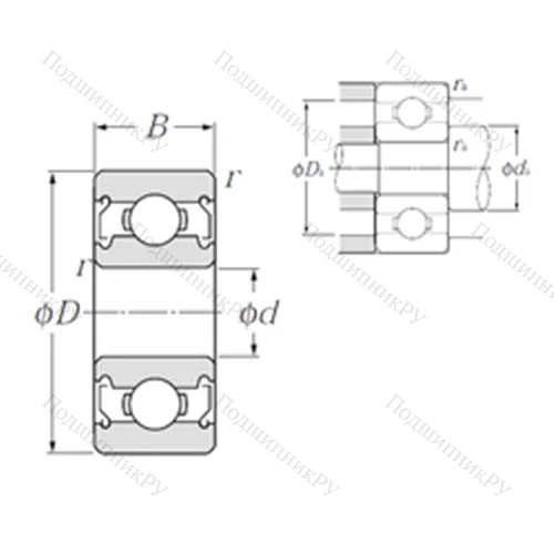 Подшипник шариковый радиальный 605ZZ от производителя  NTN Подшипник шариковый радиальный 605ZZ от производителя  NTN